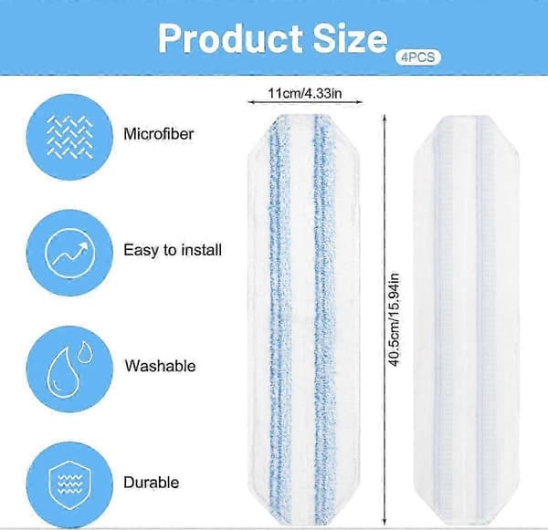 Delar Mopprefill för Vileda H2PrO Moppkit, Mikrofiber för O-Cedar H2PrO Absorberande Mopprefill, för Alla Hårda Golv Tar Bort Smutsiga Fläckar Smuts