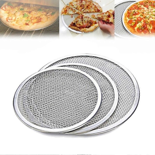 Pizzapelti alumiiniseoksesta litteä verkko pizzapelti uuni 6/8/9/10/12/14 tuumaa 6 Inch