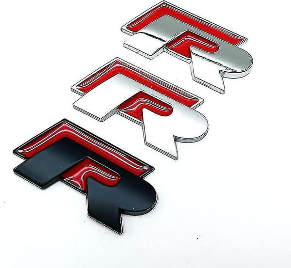 Golf R Emblem til Golf R Golf R-line Gti Bagklap Emblem (sort sølv)