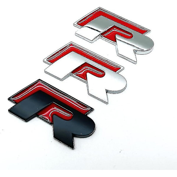 Golf R Emblem til Golf R Golf R-line Gti Trunk Emblem (sort sølv)