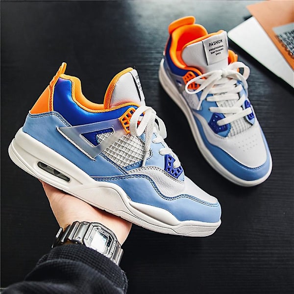 Herre sneakers åndbare løbesko Mode damesportssko 02 WhiteBlue 40