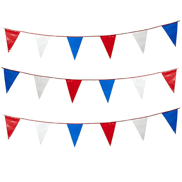 Röd Blå Vit Bunting Flaggor Banner Med 25st Vimplar Flaggor Dekoration För Kung Charles Iii Kröning, Nationaldagen, Kunglig Fest