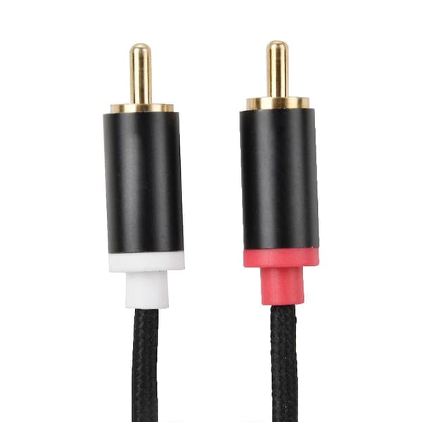 3,5 mm lydkabel stik til 2RCA forgyldt mikrofonkabel til mobiltelefon, notebook, MP3 (10m)
