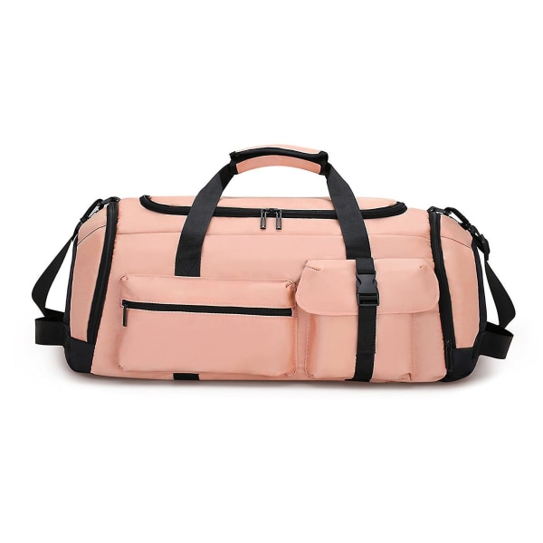 Reiseveske med stor kapasitet - Duffelbag med vått/tørrrom og forsterkede ryggsekkstropper Pink