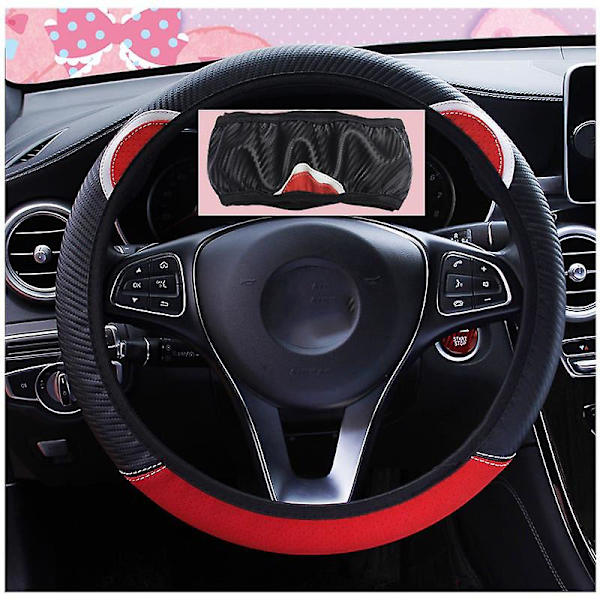 Söt Tecknad Katt Öron Cover För Kvinnor Universal Bil-styling Rattskydd Autodekoration Tillbehör - Rattskydd Red