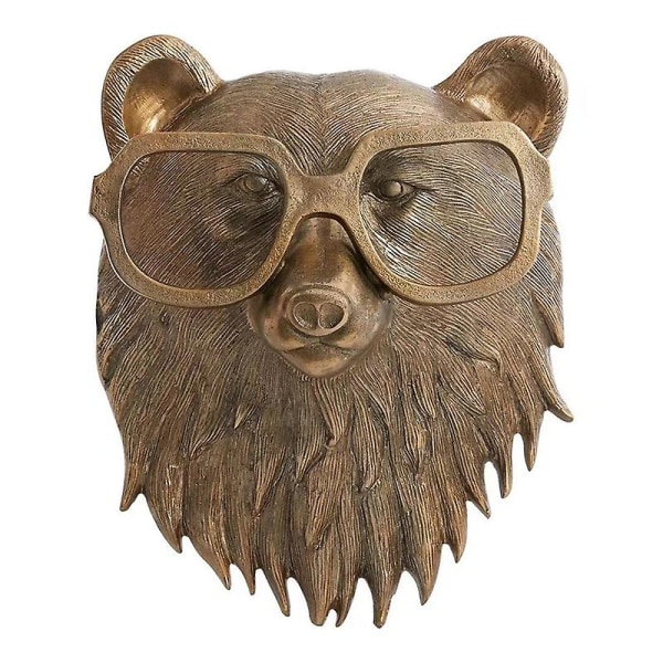 Animal Head Veggmontert Skulptur Veggdekor Resin Animal Anheng Dekor Bear