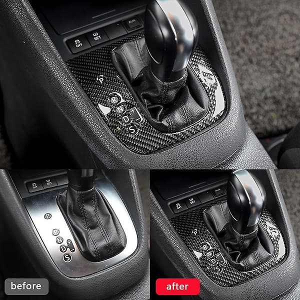 Kulfiber Interiør Modificering Gearkasse Gearpanel Dekoration Sticker Tilbehør Til