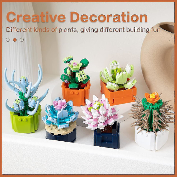 Byggeklosssett for planteserier, Bonsai-modell Kreativ plantebyggeklossleketøy Hjemmedekorasjon, festutstyr til barn, bursdagsgaver