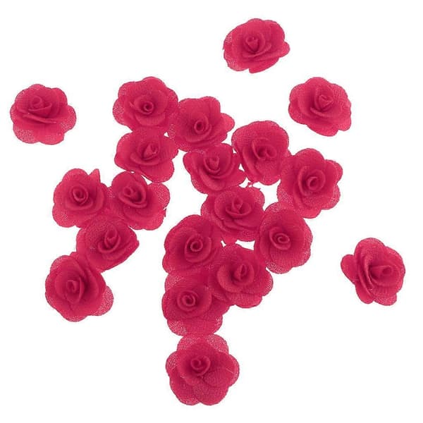 20 stk simulerte kunstige silkeblomst roseblomsthoder i bulk til hjemmebryllup Hot Pink