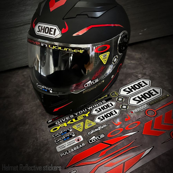 Reflekshjelm klistermærke Visir Forrude Glas Moto Gp Lens Decals Racing Motorcykel Tilbehør Bilcykel Til Shoei Hjc Kyt - Decals &amp; Klistermærker hjc 3