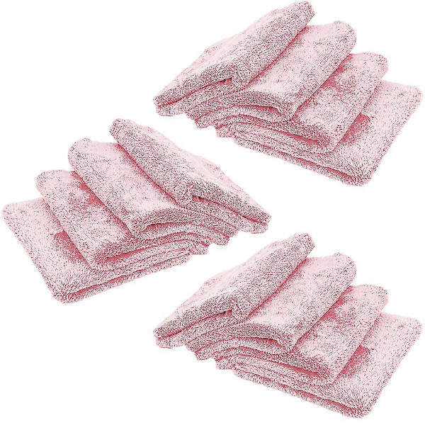 12-pack set Små frottéhanddukar Färgade ljusa blekningssäkra handdukar Pink