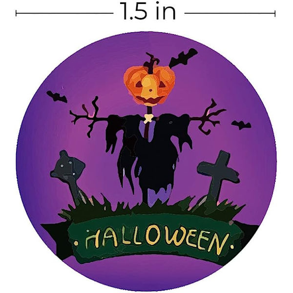 500 kpl 1,5 tuuman Happy Halloween Kids -tarrat Kiitos Kurpitsa Koristetarratarrat Kirjekuoren sinettitarrat Halloween-juhlakoristeisiin