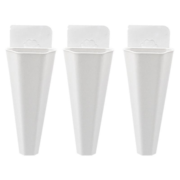 3 stk Hydroponic vegghengende blomsterpotte dekorativ vase hjemmepynt (hvit)