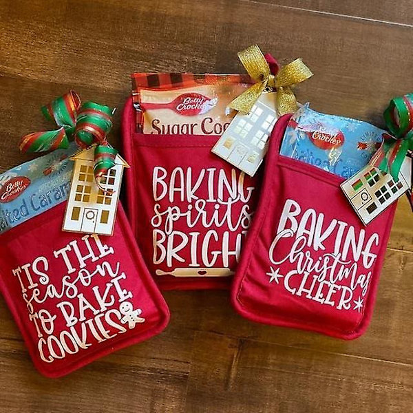 Bakningskit för julgrytställ,baksats för julgrythållare,prydnad för julugnsvantar, julmatlagningsbakningspresent till granne Arbetskamrat Famil Christmas Calories Dont Count