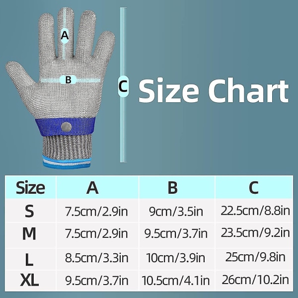 Kuttbestandig hanske nivå 9 skjærehanske i rustfritt stål Wire Mesh S L