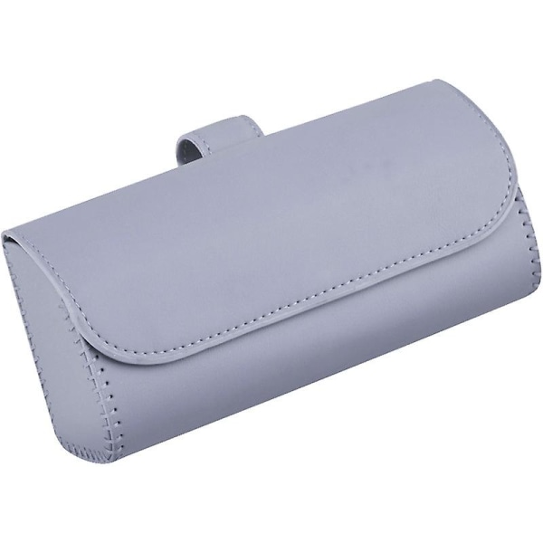 Bil Visir Solglasögon Case Clip Hängare Magnetisk Fäst Solglasögon Hållare Pu Läder Förvaringslåda Glasögon Hållare Bil Interiör| | Light Grey