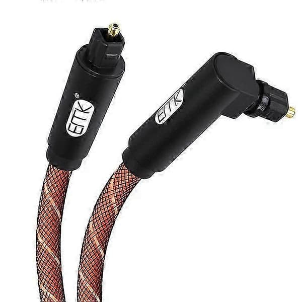 90 graders svängbar optisk kabel - 5m nylonvävd mesh, orange