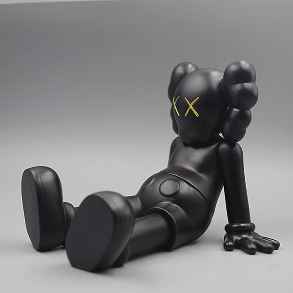Kaws modellleksaker med sittande hållning Pvc tecknad figur samlarobjekt docka bil interiör Black