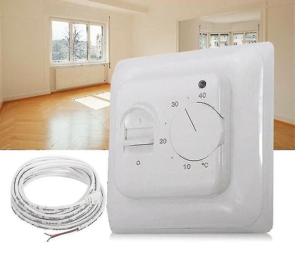 Elektrisk gulvvarme termostat temperaturkontrollbryter + sensor kabel