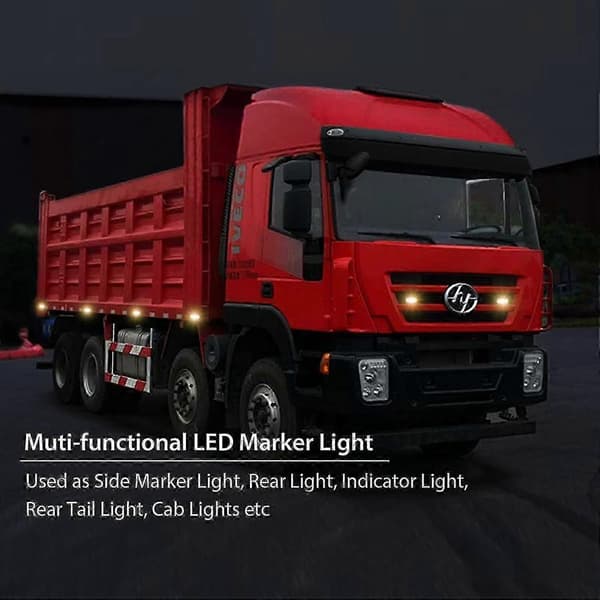For sidemarkeringslys LED front- og baklys Universal posisjonsindikator 12 Volt 24 Volt med A