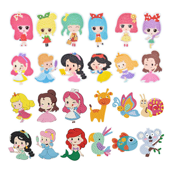 Tegneserie Prinsesse Diy Diamanter Maleri Stickers Penholdere Kopper Køleskabe Butterfly Fairy