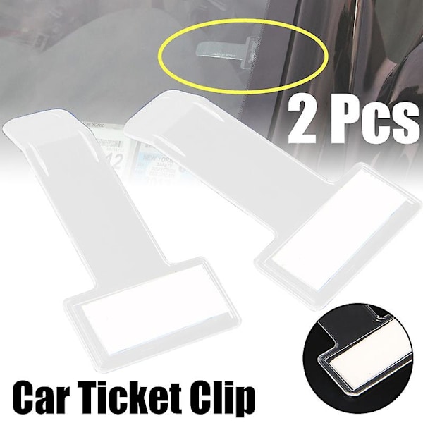 2kpl Pysäköintilippupidike Automaattinen kiinnityskortti Laskun pidike Organizer Tuulilasitarrat Lippupidike Auton sisustustarvikkeet| | 2Pcs