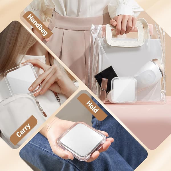 Magnifying mirror, 30x makeup mirror with magnification, small makeup mirror 8.5 x 8.5 cm, foldable travel mirror, white