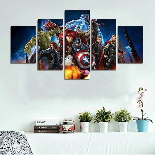 Udskriver 5 stykker Miracle Avenger Ultron Super Hero Lærredsmaling Stue Boligdekoration Lærredskunst Vægplakat (ingen ramme)