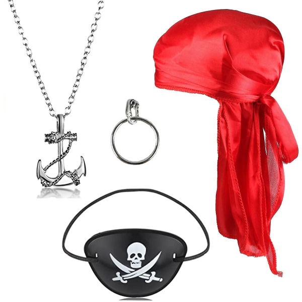 4st Piratkostymtillbehörssats, Barn Vuxna Fancy Dress Set För Halloween Party Supplies