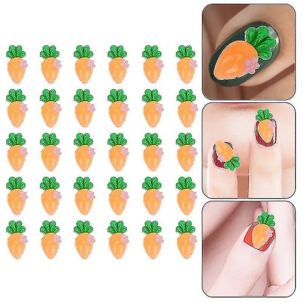 10*20MM orange neglekunstsæt og tilbehør 30 stk. yndig manicuredekorer Negledekorationstilbehør