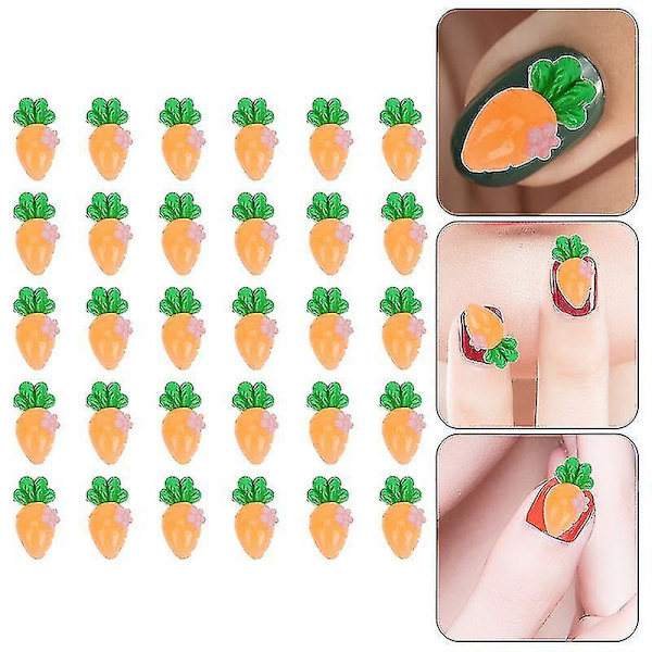 10*20MM oranssit nail art ja tarvikkeet 30kpl ihastuttavia manikyyrikoristeita kynsikoristeita