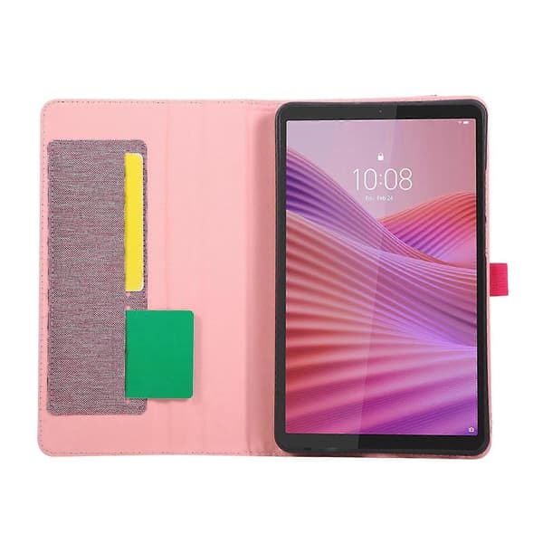 Stoftekstur Horisontal Flip Læder Tablet Etui Til Lenovo Tab K9 / Tab One Pink