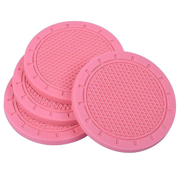 Uusi automukinpidike Pvc-autoalustanko Universal Automaattinen Liukumaton Cupin sisäosa Coaster Autotarvikkeet Autotuotteet Sisustusosat|juomatelineet| Pink