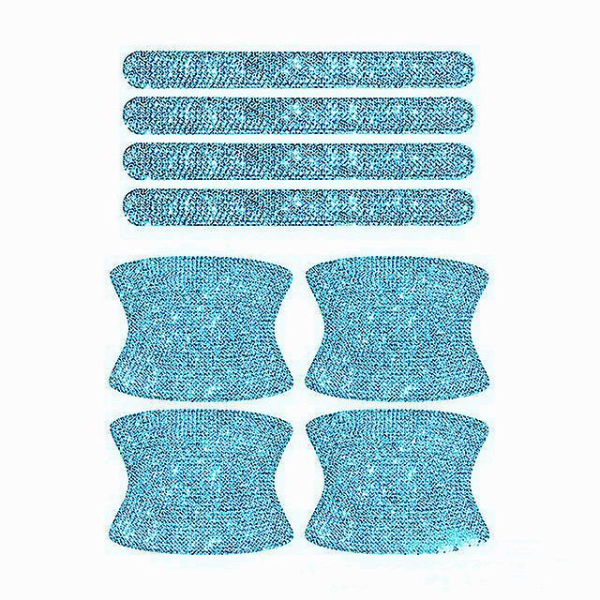 Bling Rhinestone Bildørskål Anti Ripe Refleks Klistremerke Dørskål Håndtak Beskyttelse Klistremerke Anti Ripebeskyttelse Strip| | Lake blue