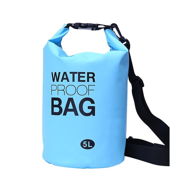 5l oppblåsbar bag 500d vanntett pvc-utstyrsvesker Utendørs nettingstoff Sportsbøye For båtliv Kajakkpadling Fiske Rafting Svømming Camping Redning (blå)