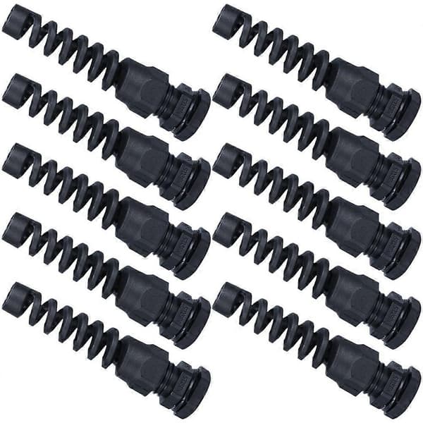 10 stk. kabelforskruning trækaflastning ledningsforbinder kabelforskruningssamling 8X2.3cm Black