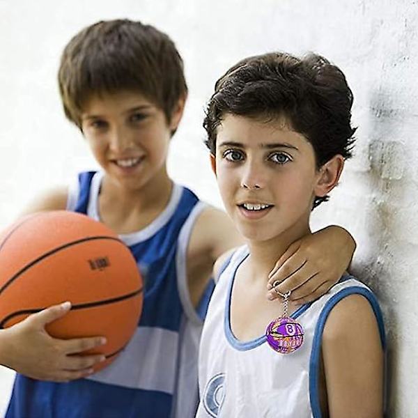 (2 stycken)basket nyckelring Nba basket nyckelring Sfärisk lycko berlock nyckelring för sport svart och lila guld Perfekt för barn tonåringar basket