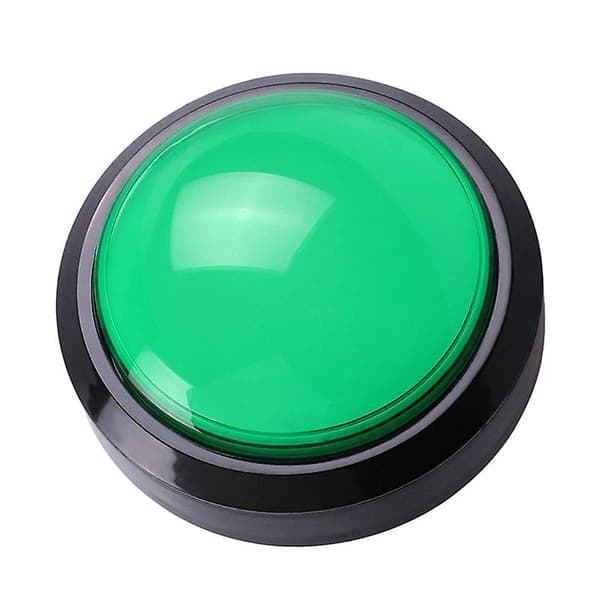 100mm Stor Rund Trykknap LED-belyst med Mikrobryter til DIY Arcade Green
