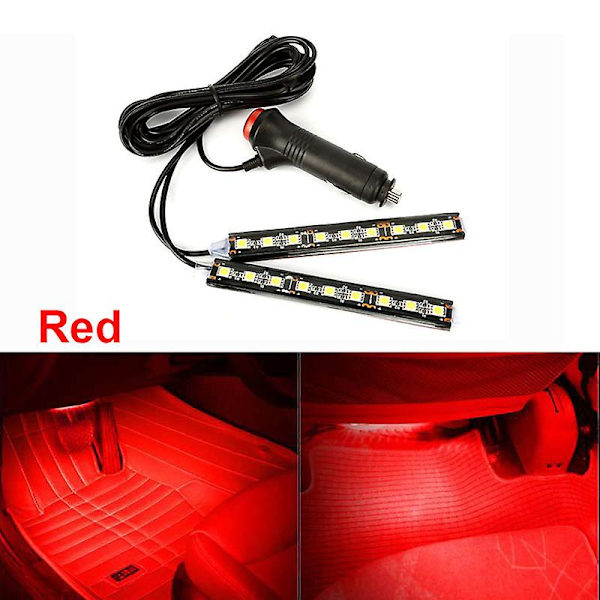 Auton sisätilojen Led jalkapohjan koristeluvalonauha Toyota Camry Corolla Rav4 Yaris Highlander/land Cruiser/prado Vios Vitz|sisustuslistat| Red
