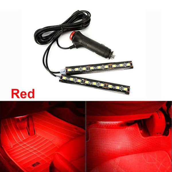 Bil Interiør Led Fodsål Dekoration Lys Strip Til Toyota Camry Corolla Rav4 Yaris Highlander/land Cruiser/prado Vios Vitz|interiørlister| Red
