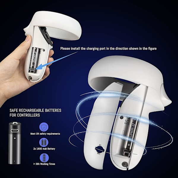 Latausasema Oculus Quest 2:lle, tukee magneettista kaksoisohjaimen latausta ja VR-lisävarusteita