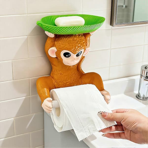 Abe serviettholder med skridsikker overflade til badeværelsestilbehør Monkey