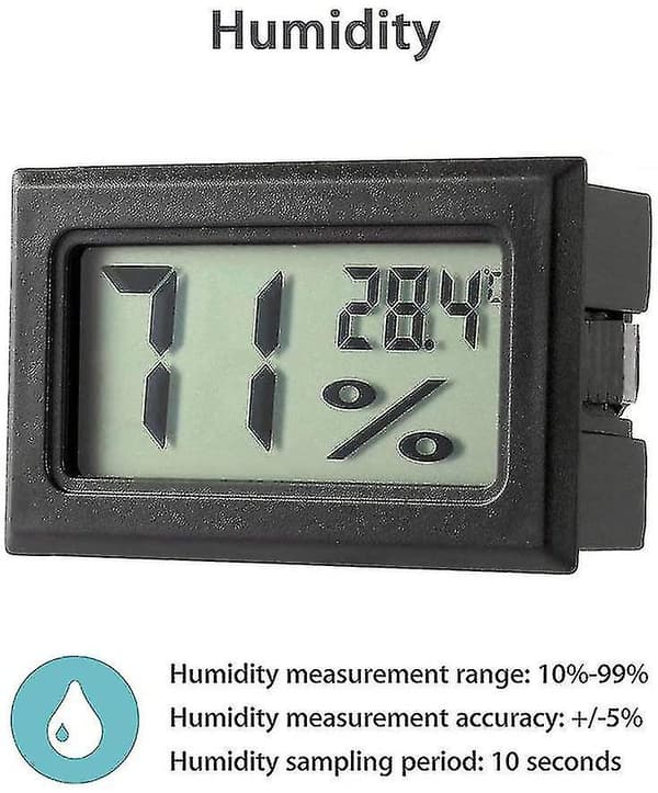 5-pack Mini Hygrometer Liten Digital Termometer Hygrometer LCD-skärm Inomhus