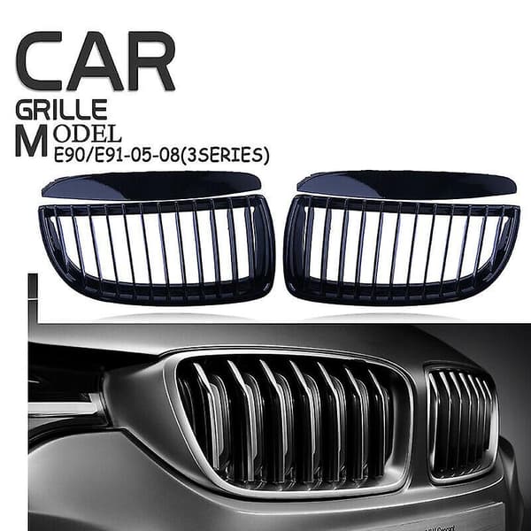 Bil Glans Sort Front Kofanger Kølergrill Til- 3 Serie E90 E91 2005-2008 51712151895 517