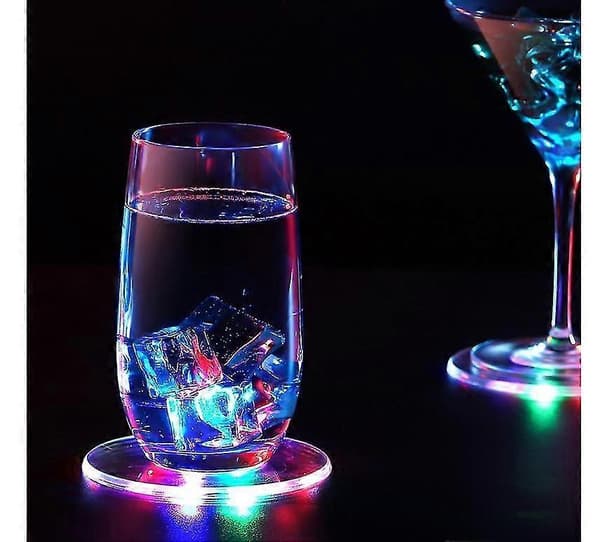 LED Farverig Coaster 2 Stk. Drikkeunderlag