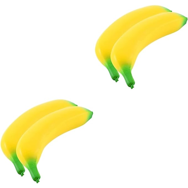 4 stk avspenningsleketøy naturtro bananform leketøy trykkleketøy Bedårende bananleker for barn Voksen