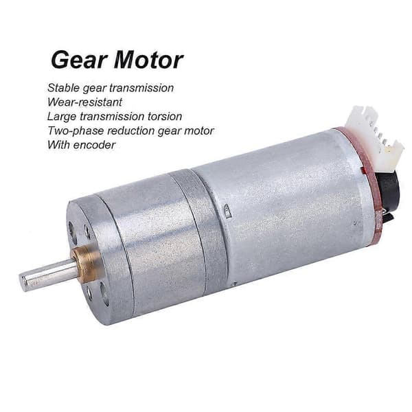 Girmotor DC med hastighetskoder Børste DC-motorer Reduksjonskobber Rustfritt stål GA25-370DC12V 150RPM