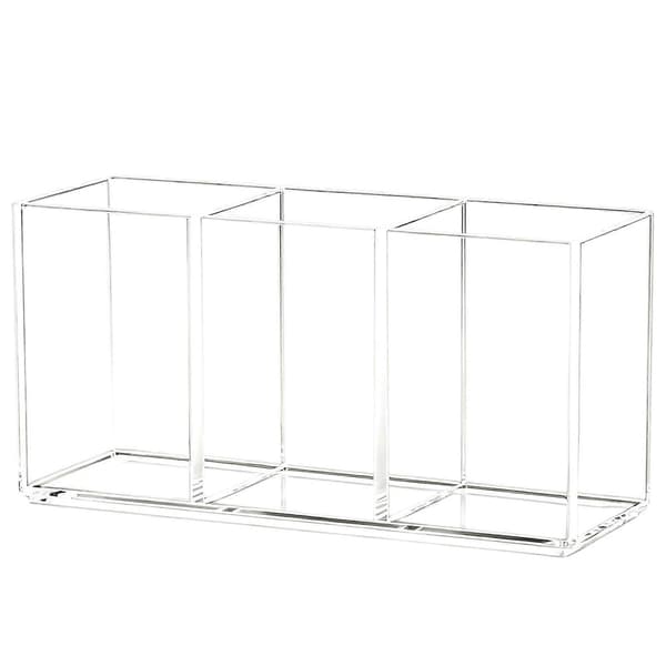 Transparent Akryl Makeupbørste Organizer – Opbevaringsboks med Flere Rum – til Lipgloss & Eyeliner B