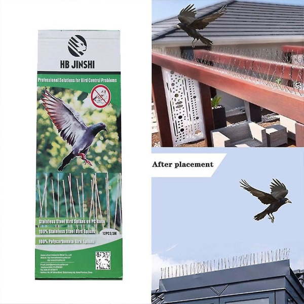 2 sett rustfritt stål fugleavvisende pigger Anti for due spiker avskrekkende verktøy frastøtende gjerde hage