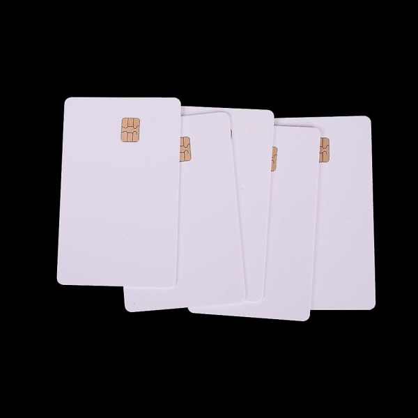 Ny 5 stk Iso Pvc Ic Med Sle4442 Chip Blank Smart Card Kontakt Ic Kort Sikkerhet Hvit